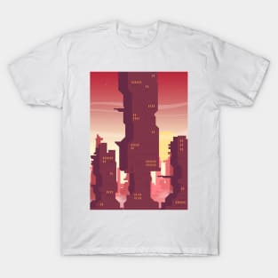 Cyberpunk City Sunrise T-Shirt